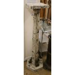 A French Art Deco stone effect column H.124cm