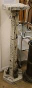 A French Art Deco stone effect column H.124cm