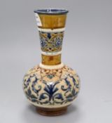 Frank A Butler for Doulton Lambeth - a Persian shape bottle vase, dated 1883, height 25cm