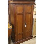 A late 19th century French mahogany two door office cabinet W.78cm