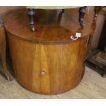 An Art Deco circular walnut coffee table with internal bar Diameter 83cm