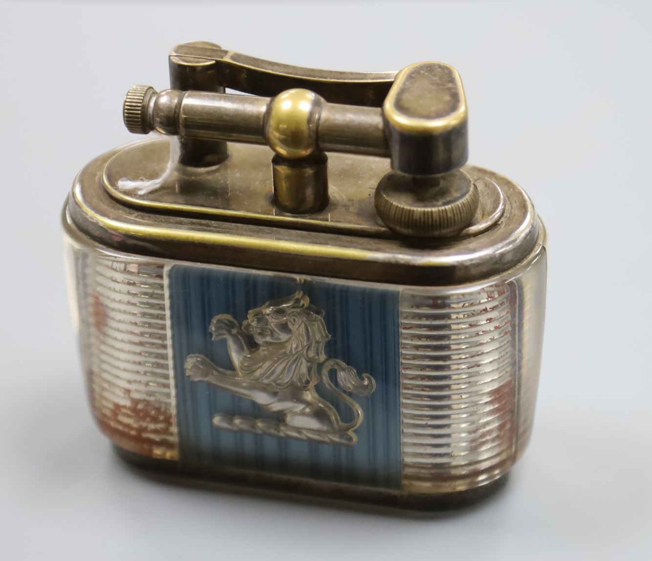 A Dunhill Joseph Lucas table lighter, with lion rampant