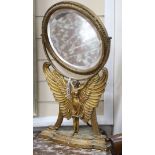 A gilt framed 'angel' toilet mirror H.63cm