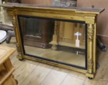 A Regency gilt-framed overmantel mirror W.106cm