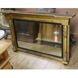 A Regency gilt-framed overmantel mirror W.106cm