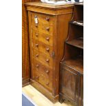 A Victorian pollard oak Wellington chest H.120cm