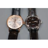 A gentleman's modern stainless steel Zeppelin LZ 127 automatic wrist watch and a modern steel and