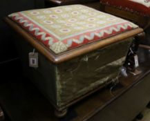 A small Victorian mahogany box seat stool W.50cm