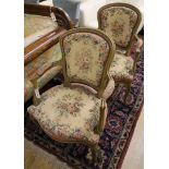 A pair of tapestry upholstered fauteuils
