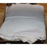 Seven coarse French provincial linen sheets