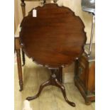 A George III mahogany tripod tea table diameter 74cm