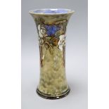 Eliza Simmance for Royal Doulton - a rose trellis decorated vase, c.1910, incised mark and number