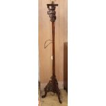 A Chinese hongmu standard lamp H.152cm