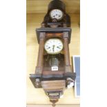 A small Vienna style musical wall clock and a Victorian mantel clock Wall clock H.56cm