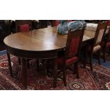 A George III D end mahogany extending dining table L.309cm