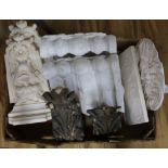 A quantity of plaster and wood corbels