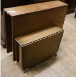 An Ercol elm drop leaf occasional table and a vintage teak drop leaf dining table (af) Dining