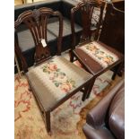 A pair George III Hepplewhite period mahogany dining chairs