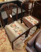 A pair George III Hepplewhite period mahogany dining chairs