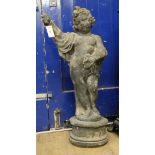 A Victorian lead garden putti H.82cm