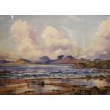 James Stirling Gillespie, (1908-1993 Scottish), watercolour: "The Paps of Jura from Kilberry".