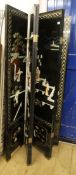 A Chinese lacquer six fold screen H.183cm