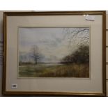 Ken J Messer, (1931-2017) - watercolour, "Morning"; Oxford landscape scene, signed 30 x 43cm