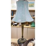 A gilt metal table lamp