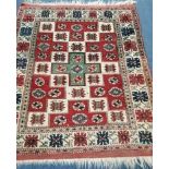 A Turkish ivory ground rug 160 x 130cm