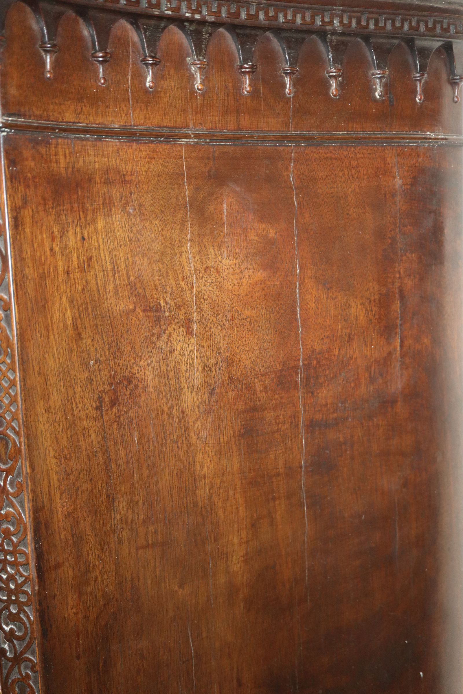 A 1920's Chippendale revival serpentine mahogany chest on chest W.90cm - Image 7 of 12