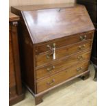 A George III mahogany bureau W.92cm