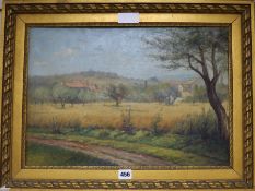 French School, oil on canvas, Landscape of Provence, unsigned 34 x 49cm