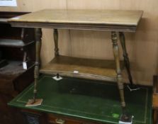 A late Victorian rectangular oak centre table W.92cm