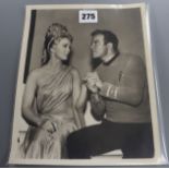 Star Trek (original series) interest - an official black and white press photo of a scene from the