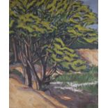Greek School, oil on canvas laid on board, Study of trees, indistinctly signed and dated 1928 59 x