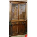 A Victorian mahogany bookcase cupboard W.96cm