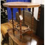 A late Victorian oak octagonal centre table W.59cm