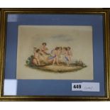 Victorian School, watercolour, Study of putti 16 x 22cm