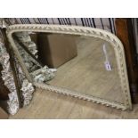 A painted overmantel mirror W.100cm