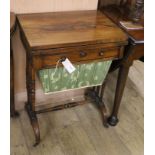 A Regency rosewood card / work table W.50cm