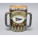 A Royal Doulton presentation 'Royal Corinthian Yacht Club' silver-mounted loving cup, 28 May1904