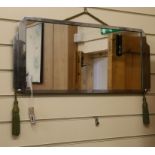 An Art Deco chrome frame wall mirror W.68cm