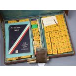 A leather-cased mahjong set