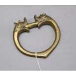 A Persian bronze handle/knocker