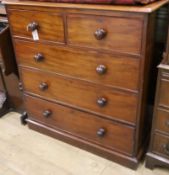 A mid Victorian mahogany straight front chest of drawers W.106cm