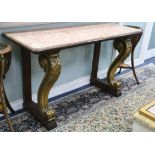 A George IV parcel gilt mahogany marble top console table W.156cm