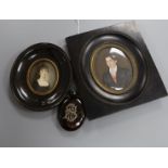 German School, 19th century, two oval portrait miniatures on ivory, the gentleman inscribed