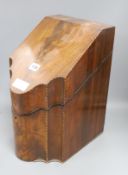 A George III mahogany knife box (converted) H.38cm