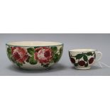 A Wemyss bowl and cup bowl diameter 19cm