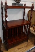 A Victorian mahogany Canterbury / whatnot W.76cm